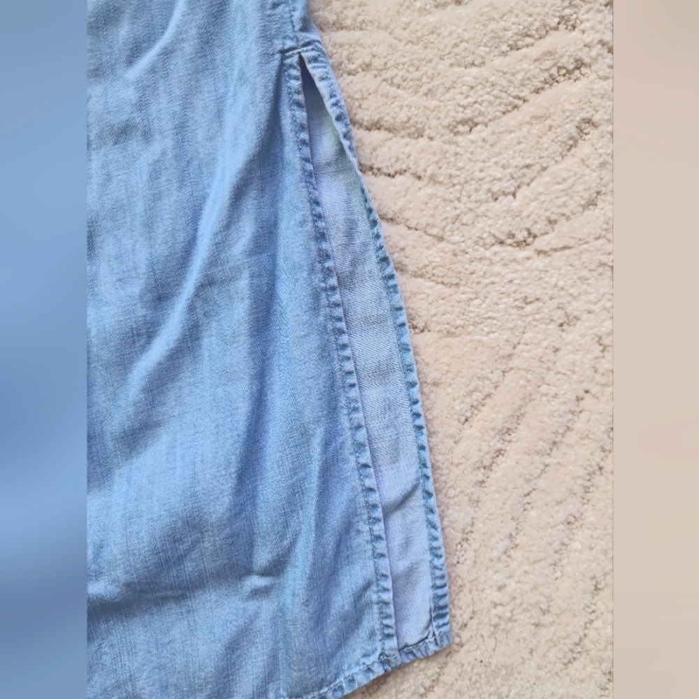 Stone and Cloth by Anthropologie Surplice-front Supersoft Chambray Midi Dress XS - Picture 12 of 12